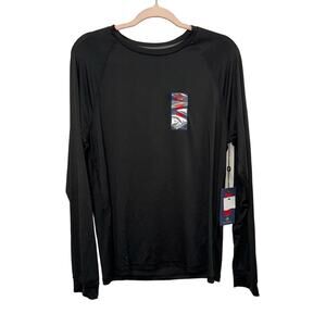 NWT Rainforest Black Long Sleeve Rash Guard Swim Top Small